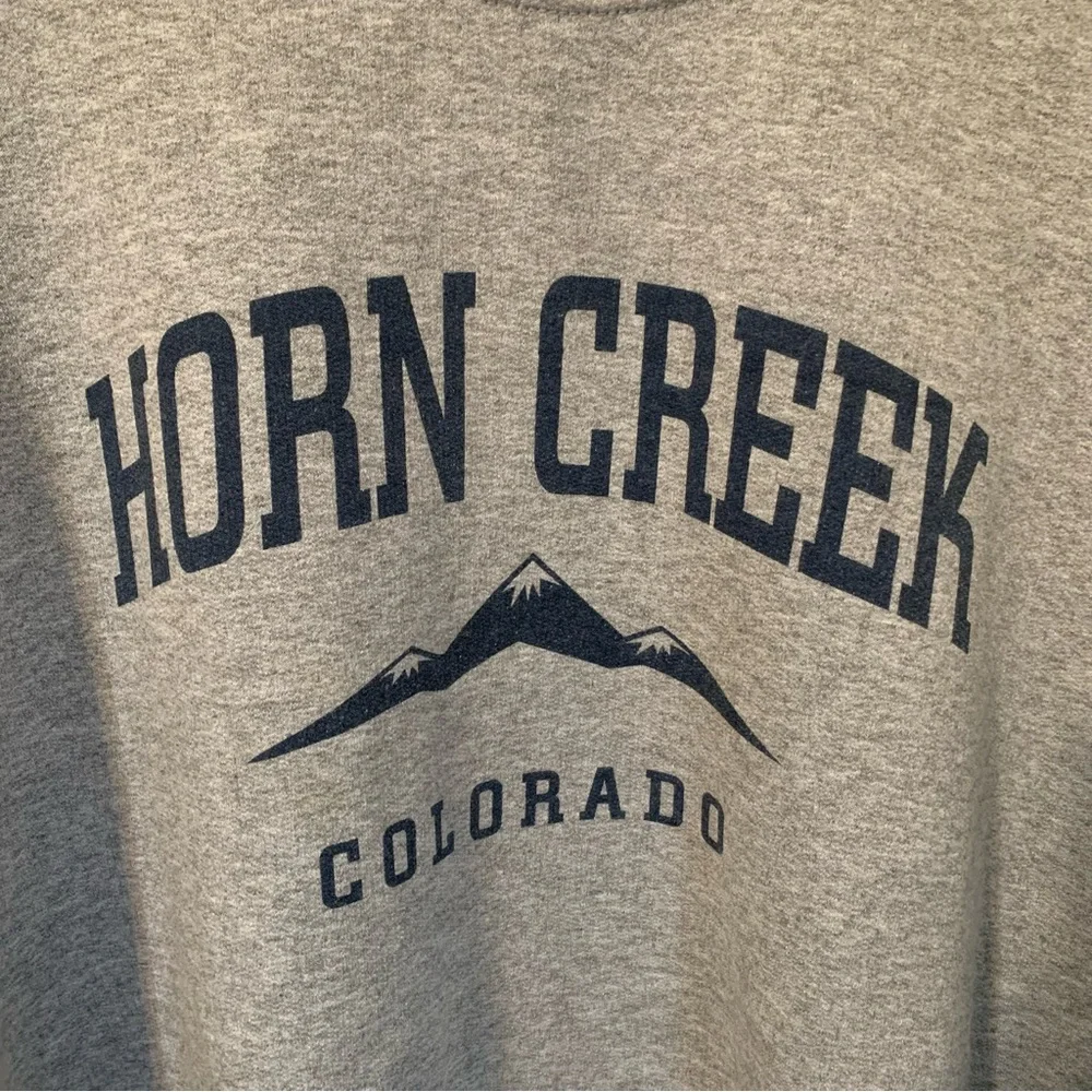 Gildan xxl Gray Crewneck Sweater with Blue Print